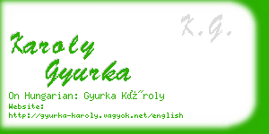 karoly gyurka business card